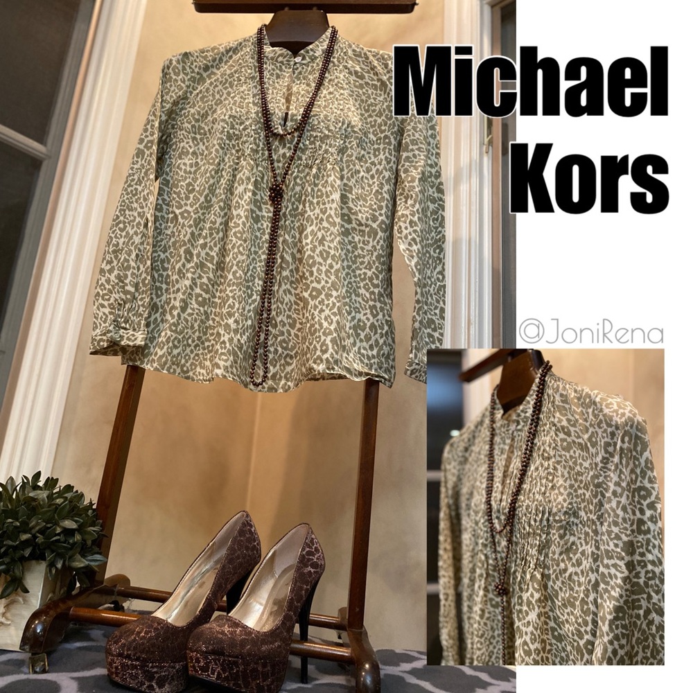 🌿MK LEOPARD Tunic | Green/White | SIZE 12P 💚